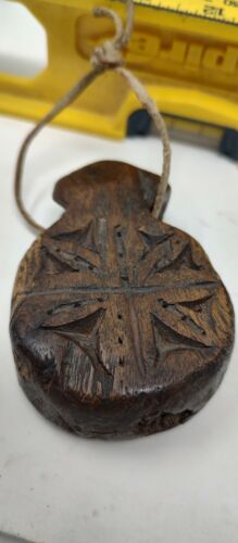 Vtg Hand Carved Protective Wooden Animal Amulet. Swat Wooden Buffalo Amulet.