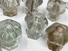 Load image into Gallery viewer, One Vintage Glass Dresser Cabinet Bureau Drawer Knob. Furniture Hardware 1.25&quot; inch diameter, 2.75&quot; discounts on multiples.

