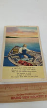 Load image into Gallery viewer, An Old Codger from Maine Poem A Friendly Line Row Boat Unposted Linen Postcard

