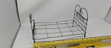 Load image into Gallery viewer, Antique Wire Doll Bed. Scrolled Wire Heart Design. 11&quot; x 7&quot;

