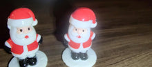Load image into Gallery viewer, Vintage Pair of Santa Claus plastic cake or cupcake toppers.
