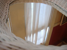 Load image into Gallery viewer, Vintage White Wicker Vanity Tray. Serving Tray. Price Includes Shipping.
