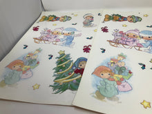 Load image into Gallery viewer, Vintage Precious Moments Christmas Color Window Clings. ADORABLE Graphics. 1996. Precious Moments WINDOW CLINGS.
