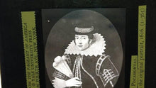 Load image into Gallery viewer, Antique Glass Negative. Pochantas from 1616 Original Portrait. The Pageant of America,Yale University Press 3&quot;x4&quot; - Sloth Candle Co.
