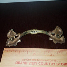 Load image into Gallery viewer, ONE Vintage Solid Cast Brass French Provincial Hollywood Regency Bureau Drawer Handle. Shabby Furniture Hardware. Choice of ONE.
