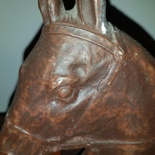 Load image into Gallery viewer, Pair Vintage Horse Head Bookends. Equestrian Decor. UNKNOWN MATERIAL. 6 7/8&quot; x 6&quot;
