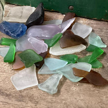 Load image into Gallery viewer, Seaglass Lot. Destash. Small Jar Full of New England Colored Sea Glass
