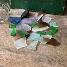 Load image into Gallery viewer, Seaglass Lot. Destash. Small Jar Full of New England Colored Sea Glass
