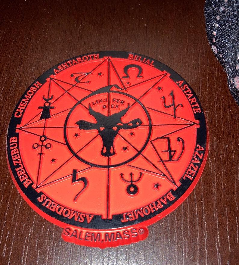 Souvenir Salem MA Magnet. Lucifer Rex. TST? Pentagram Sigil