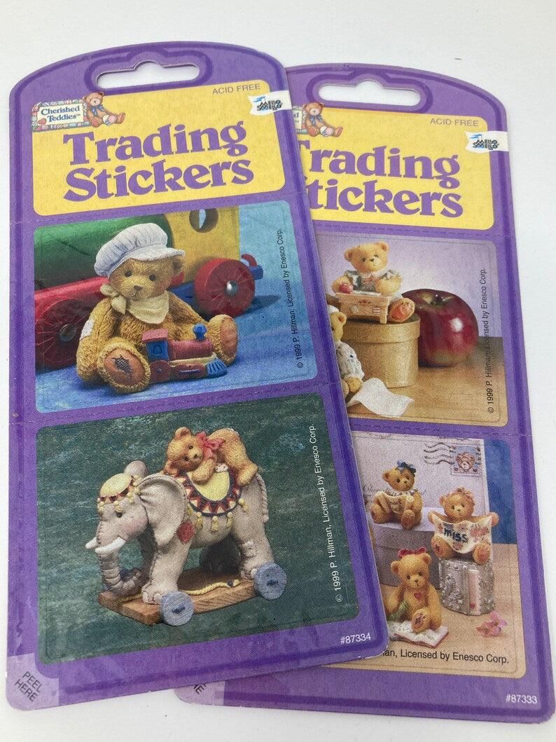 Vintage 1980's 1990's Stickers of Teddy Bears. Trading Stickers of Cherished Teddies. Priscilla Hillman Cherished Teddies.