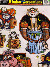 Load image into Gallery viewer, Vintage 1990&#39;s Halloween Color Clings. AWESOME QUIRKY ANIMALS! Not too scary Clings for Halloween. Legit 90&#39;s Graphics.
