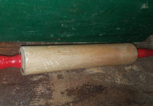 Load image into Gallery viewer, Vintage Beefy 1950&#39;s Red Handle Rolling Pin. Husband Tamer.
