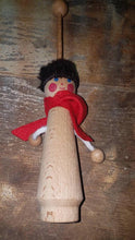 Load image into Gallery viewer, Vintage Pre-Owned Wooden Make Do Handmade Primitive Wooden Toy Soldier Rattle. Primitive Xmas Stocking Stuffer.

