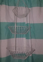 Load image into Gallery viewer, Vtg 70&#39;s Hanging Wire Baskets ~ 3 Tier, White STURDY! Nice Produce Baskets, Bazaar, Market, Fruit &amp; Veggies
