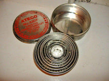 Load image into Gallery viewer, Vtg August Thomsen ATECO #5207 9 Nested Crinkle Edge Biscuit Cutters Complete Set Nesting
